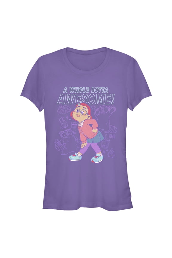 Junior's Turning Red A Whole Lotta Awesome Graphic Tee Purple X Large