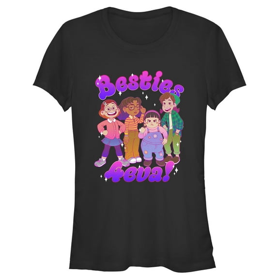 Junior's Turning Red Besties 4Eva! Graphic Tee Black X Large