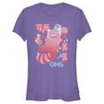 thumbnail image 1 of Junior's Turning Red Kanji Red Panda  Graphic Tee Purple Large, 1 of 3