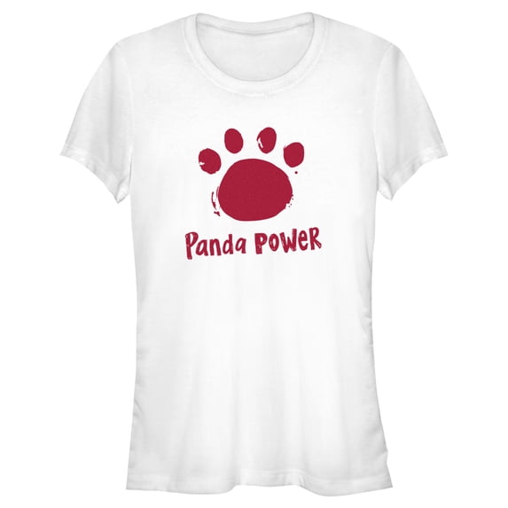 Junior's Turning Red Panda Power Paw Print Graphic Tee White / 1 Medium