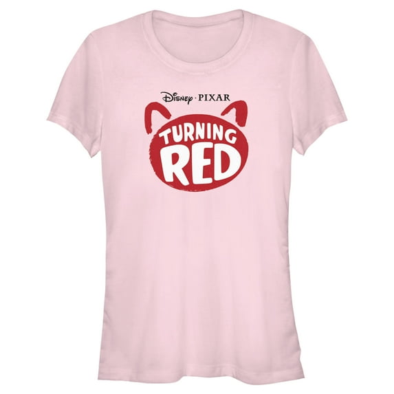 Junior's Turning Red Panda Silhouette Logo Graphic Tee Light Pink / 1 X Large