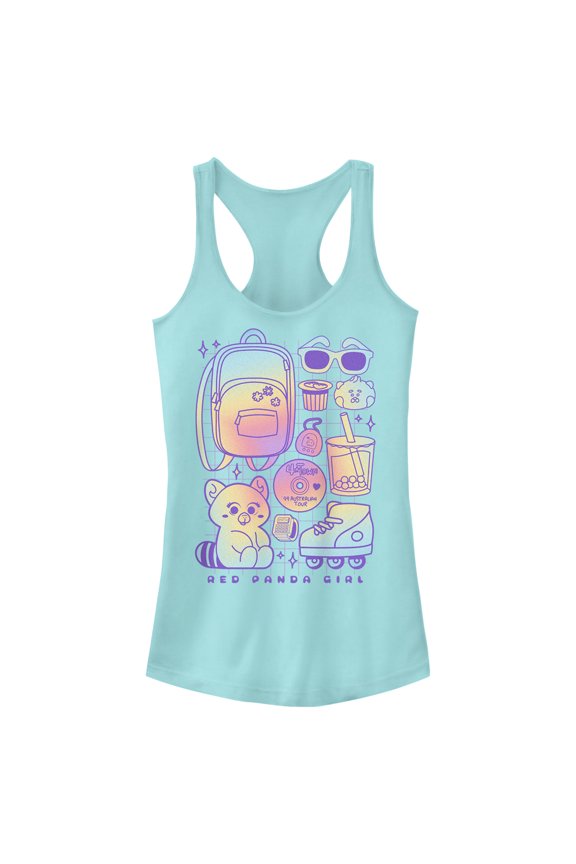 Junior's Turning Red Red Panda Girl Mei Lee Racerback Tank Top Cancun X Small