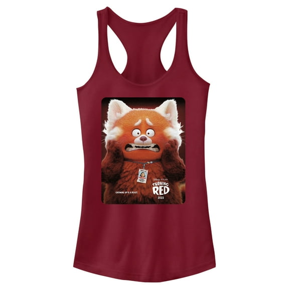 Junior's Turning Red Red Panda Mei Lee Poster  Racerback Tank Top Scarlet Medium