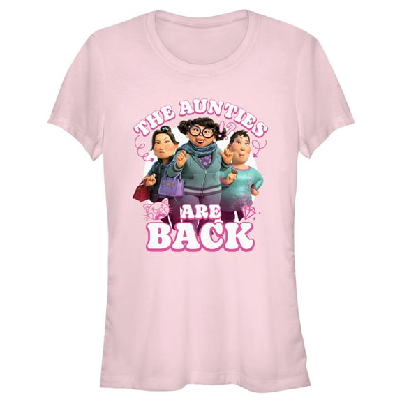 Junior's Turning Red The Aunties are Back Graphic Tee Light Pink Small