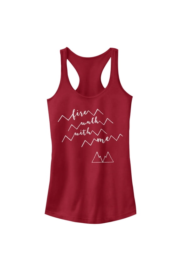 Junior's Twin Peaks Fire Walk With Me Mountain  Racerback Tank Top Scarlet Medium