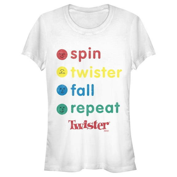 Junior's Twister Spin Fall Repeat Graphic T-Shirt