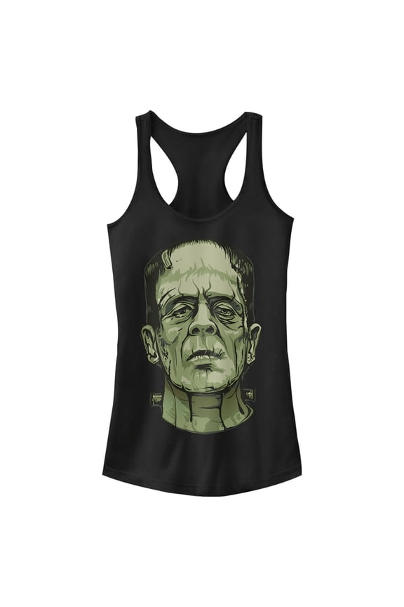Junior's Universal Monsters The Monster Portrait  Racerback Tank Top Black 2X Large