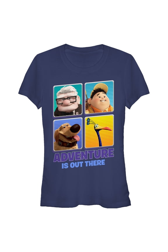 Junior's Up Adventure is Out There Graphic Tee Navy Blue Large
