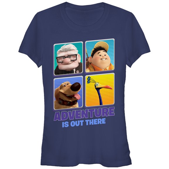 Junior's Up Adventure is Out There Graphic Tee Navy Blue X Large