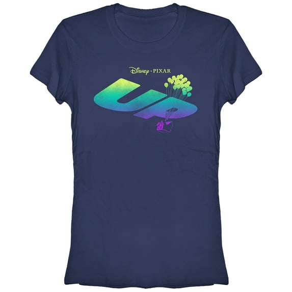Junior's Up Rainbow Logo Graphic Tee Navy Blue X Large