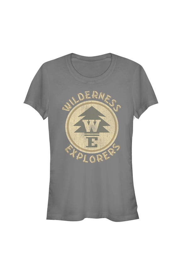 Junior's Up Wilderness Explorer Badge Graphic Tee Charcoal Large