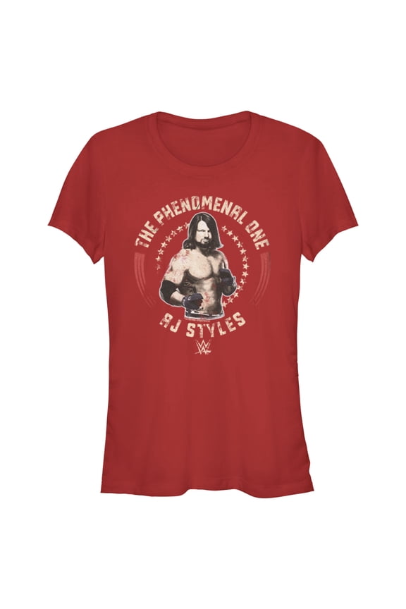 Junior's WWE AJ Styles The Phenomenal One Graphic Tee Red X Large