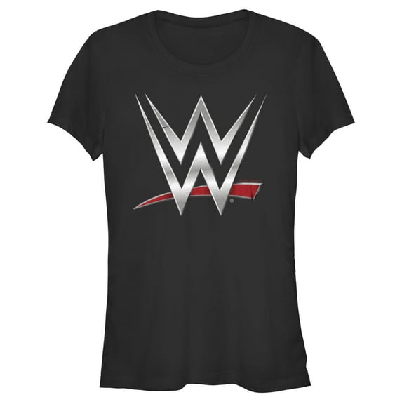 Junior's WWE Chrome Logo Graphic Tee Black Small
