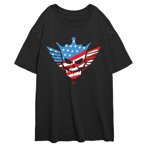 Junior's WWE Cody Rhodes American Nightmare Logo Graphic Oversized T-Shirt