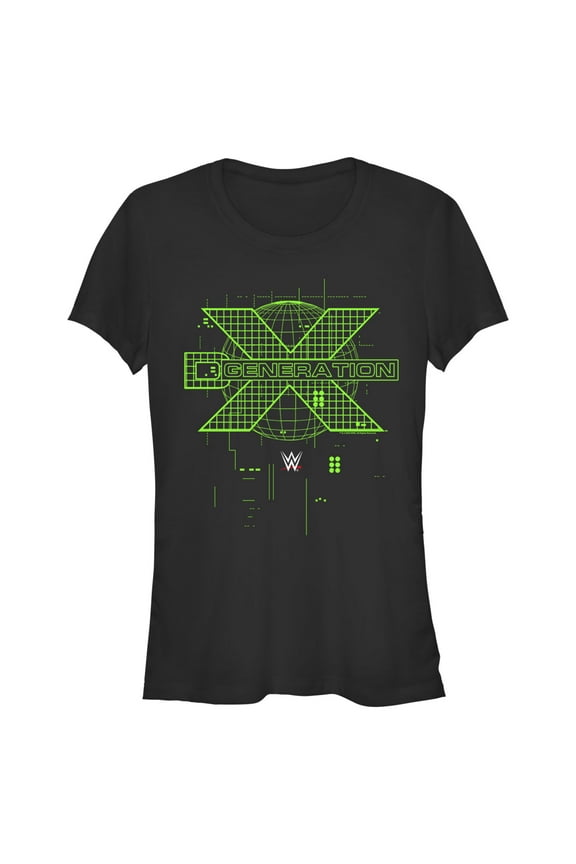 Junior's WWE DX Generation Green Logo Graphic Tee Black Large