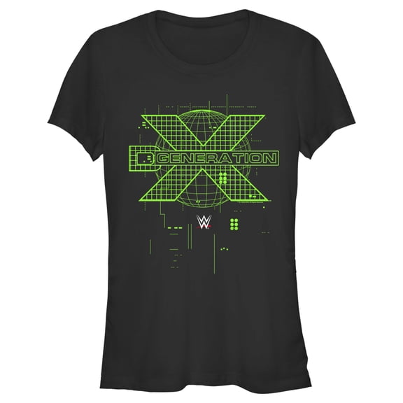 Junior's WWE DX Generation Green Logo Graphic Tee Black Small