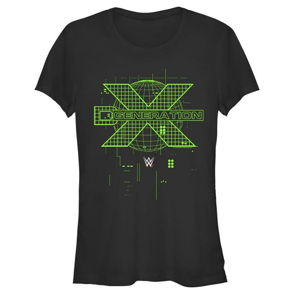 Junior's WWE DX Generation Green Logo Graphic Tee Black Small