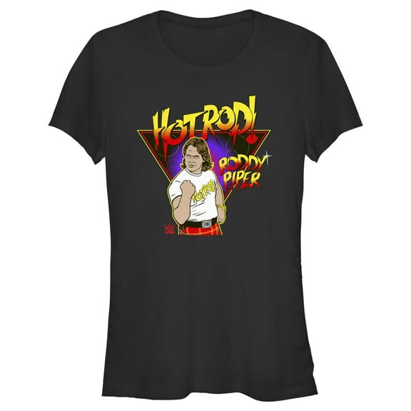 Junior's WWE Hot Rod Roddy Piper  Graphic Tee Black Small