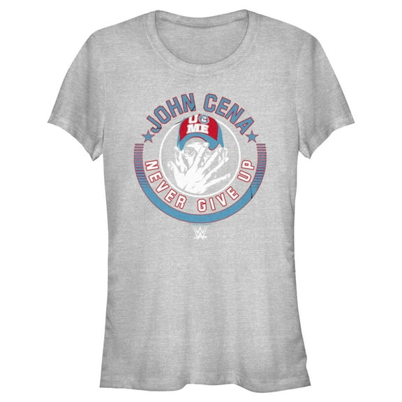 Junior's WWE John Cena Never Give Up Logo Graphic Tee Athletic Heather Small