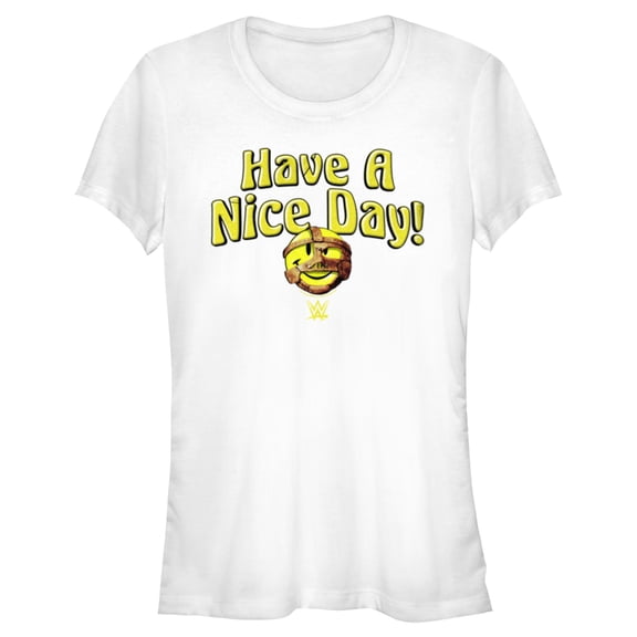 Junior's WWE Mankind Have a Nice Day Logo Graphic Tee White 2X Large