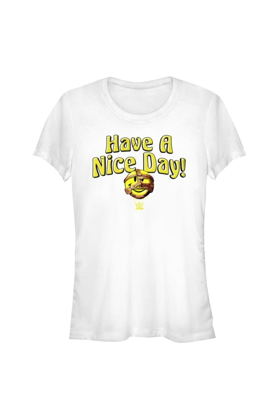 Junior's WWE Mankind Have a Nice Day Logo Graphic Tee White Small