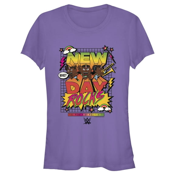 Junior's WWE New Day Rocks  Graphic Tee Purple Small