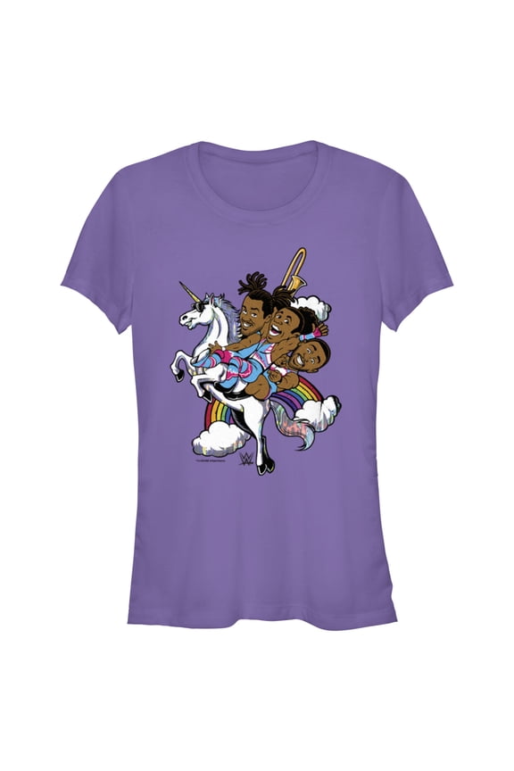 Junior's WWE New Day Unicorn Animated Graphic Tee Purple Medium