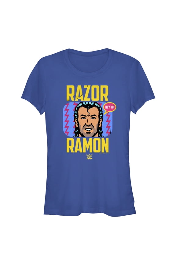 Junior's WWE Razor Ramon Comic  Graphic Tee Royal Blue Small