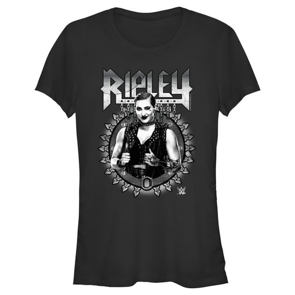 Junior's WWE Ripley Black and White Photo Graphic Tee Black Medium