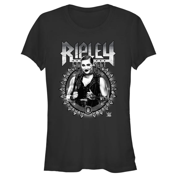Junior's WWE Ripley Black and White Photo Graphic Tee Black Small