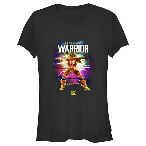 Junior's WWE Ultimate Warrior Always Believe Electric Ropes  Graphic Tee Black X Large