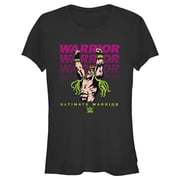 Junior's WWE Ultimate Warrior Pink and Green Graphic Tee Black 2X Large