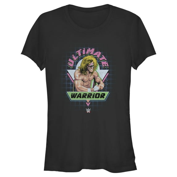 Junior's WWE Ultimate Warrior Retro Logo Graphic Tee Black Large