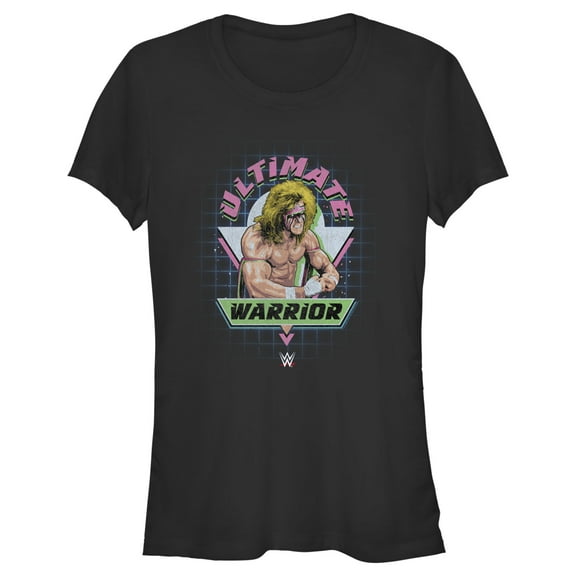 Junior's WWE Ultimate Warrior Retro Logo  Graphic Tee Black X Large