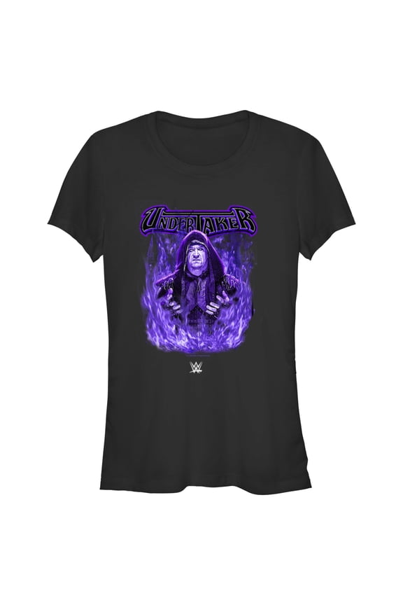 Junior's WWE Undertaker Purple Flames  Graphic Tee Black Medium