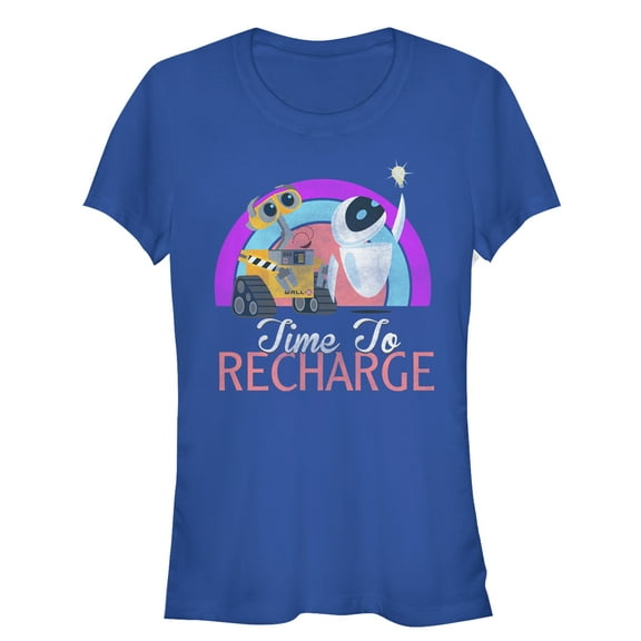 Junior's Wall-E Time to Recharge Graphic Tee Royal Blue Medium