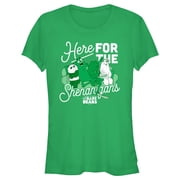 Junior's We Bare Bears Here for Shenanigans Graphic Tee Kelly Green Medium