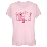 Juniors We Bare Bears Valentines Day Letters Graphic Tee Light Pink Medium