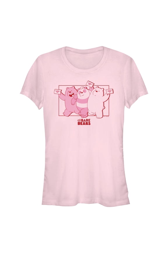 Junior's We Bare Bears Valentine's Day Letters Graphic Tee Light Pink Medium