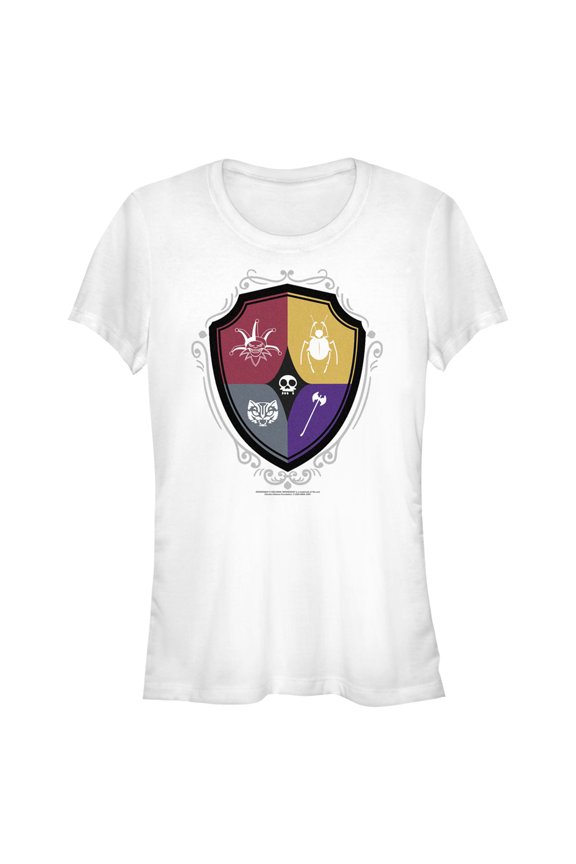 Junior's Wednesday Icons Crest Graphic Tee White Small