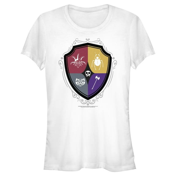Junior's Wednesday Icons Crest Graphic Tee White X Large