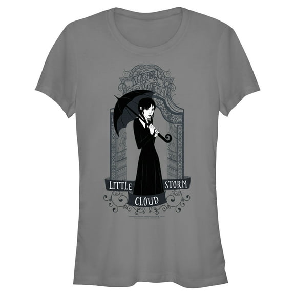 Junior's Wednesday Little Storm Cloud Graphic Tee Charcoal Medium