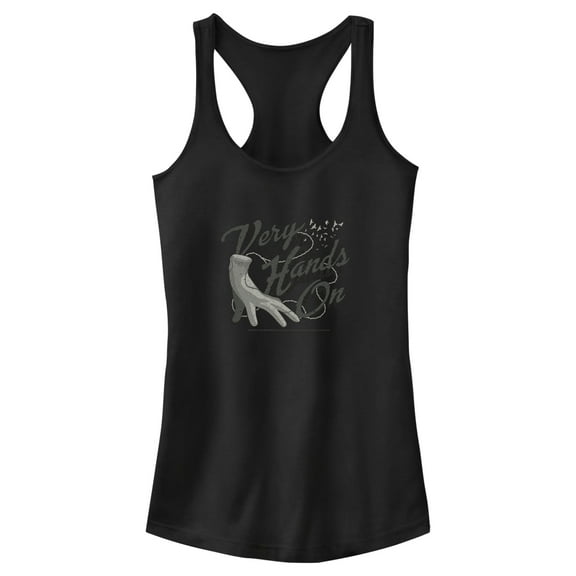 Junior's Wednesday Thing Very Hands On Racerback Tank Top Black 2X Large