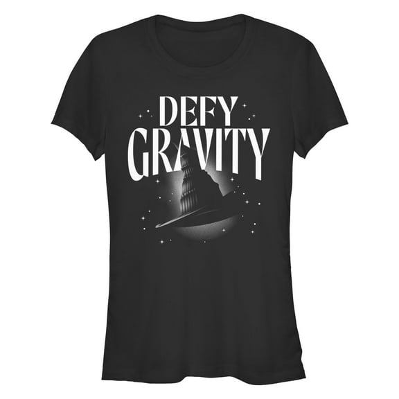 Junior's Wicked Defy Gravity Witch Hat  Graphic T-Shirt