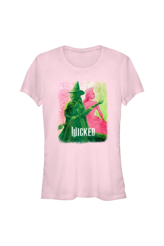 Junior's Wicked Elphaba and Glinda Duotone Graphic T-Shirt