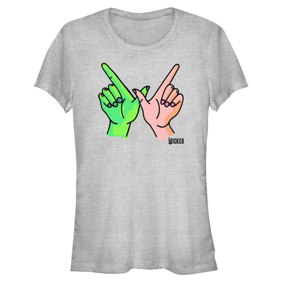 Junior's Wicked Elphaba and Glinda Hands  Graphic T-Shirt