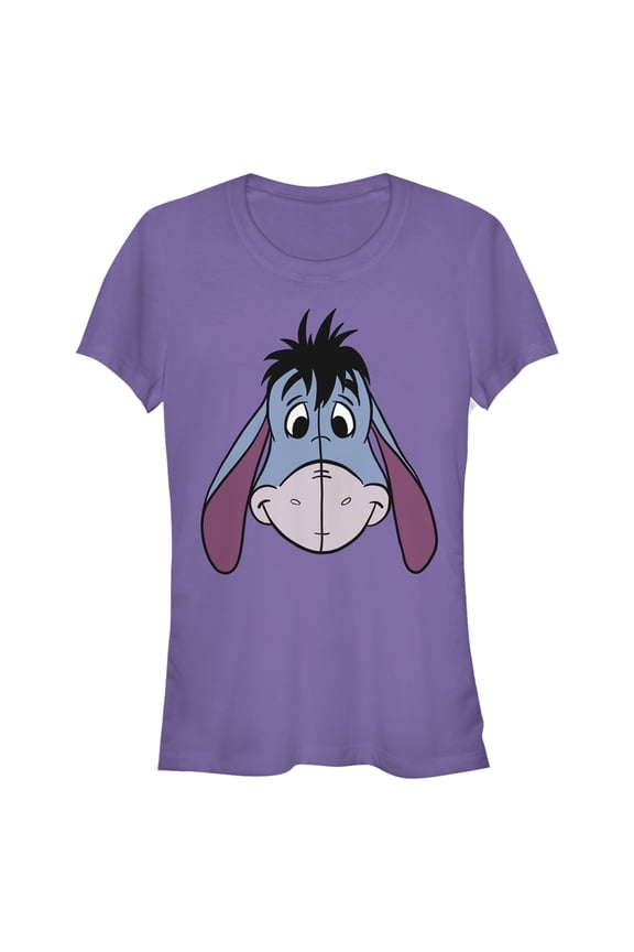 Junior's Winnie the Pooh Big Face Eeyore Graphic Tee Purple 2X Large