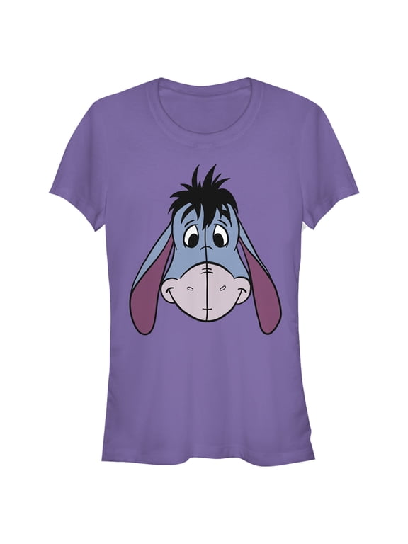 Junior's Winnie the Pooh Big Face Eeyore Graphic Tee Purple Large