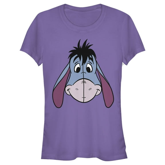 Junior's Winnie the Pooh Big Face Eeyore  Graphic Tee Purple Small