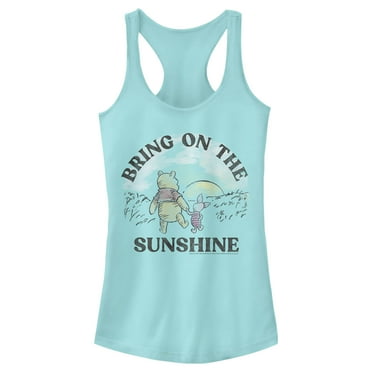 Junior's Winnie the Pooh Bring on the Sunshine  Racerback Tank Top Cancun Medium